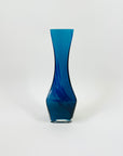 1970s JAPANESE CASED BLUE END OF DAY GLASS POSY VASE