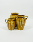 1970s JAPANESE AMBER BROWN OMBRE GLAZE MINI IKEBANA VASE