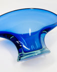 X-LARGE 1940s URANIUM MURANO BLUE SOMMERSO GLASS BOWL