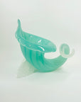 ANTIQUE MURANO TURQUOISE OPALINE GLASS CORNUCOPIA VASE