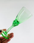 MIDCENTURY GREEN GLASSES TWIST STEM