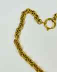 LIMITED EDITION 1980s CHANEL FILIGREE LOGO PENDANT NECKLACE WITH FANCY TEXTURED LINKS