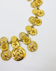 1980s GIVENCY ESTRUCAN STYLE MEDALLION LAYERED CHARMS NECKLACE