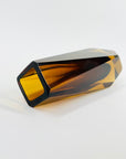 1950s BROWN AMBER MURANO SOMMERSO FACETED GLASS BLOCK VASE