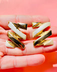 1980s ZIG ZAG CLIP ON EARRINGS
