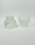 1950s ANCHOR HOCKING BARK GLASS COUPE/DESSERT BOWLS