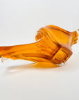 1970s JAPANESE ORANGE FLAME BASKET/BOWL/VASE