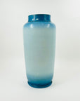 ANTIQUE VICTORIAN HAND PAINTED BLUE MILK GLASS VASE