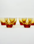 ANTIQUE ART DECO HAND CUT MOSER AMBER CRYSTAL DECANTER SET