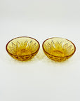 ART DECO PRESSED AMBER GLASS DESSERT BOWL