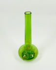ANTIQUE VICTORIAN HAND PAINTED GREEN GLASS SPECIMEN VASE