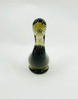 1960s WHITEFRIARS GREY GLASS DUCK WITH CONTROLLED BUBBLES
