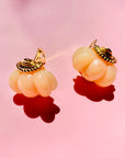 1980s SIGNED KENNETH COLE CORAL RESIN CLIP ON EARRINGS