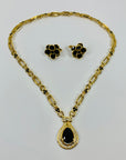 80s BARCS BOLD PEAR DROP NECKLACE SUITE