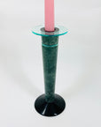 1980s MEMPHIS MILANO MARBLE GLASS CANDLE HOLDER