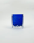 1950s COBALT BLUE BRUTALIST GLASS MINI VASE BY JOSEF SCHOTT