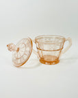 ANTIQUE DEPRESSION PINK PRESSED GLASS PLATE/BOWL/DINNER SERVICE