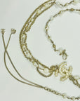 2012 CHANEL MULTISTRANDS COSTUME BEADS PEARL NECKLACE WITH ENAMEL CC LOGO