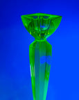 ART DECO URANIUM GLASS CANDLE STICKS