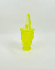 URANIUM GLASS BACCANTES PERFUME BOTTLE