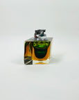 1940s GREEN GOLD AMBER MURANO MANDRUZZATO SOMMERSO FACETED GLASS LIGHTER BOX