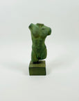 1950s MINI PAINTED CLAY NUDE SCULPTURE ON A STAND