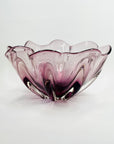 LARGE 1970s JAPANESE PURPLE GLASS HANDKERCHIEF BOWL/VASE