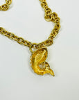 1980s CELINE FANCY LINKS TOGGLE NECKLACE WITH KOI FISH PENDANT