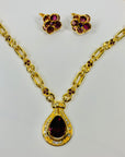 80s BARCS BOLD PEAR DROP NECKLACE SUITE