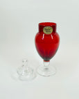 1950s ANCHOR HOCKING RUBY RED GLASS LIDDED JAR/CANISTER