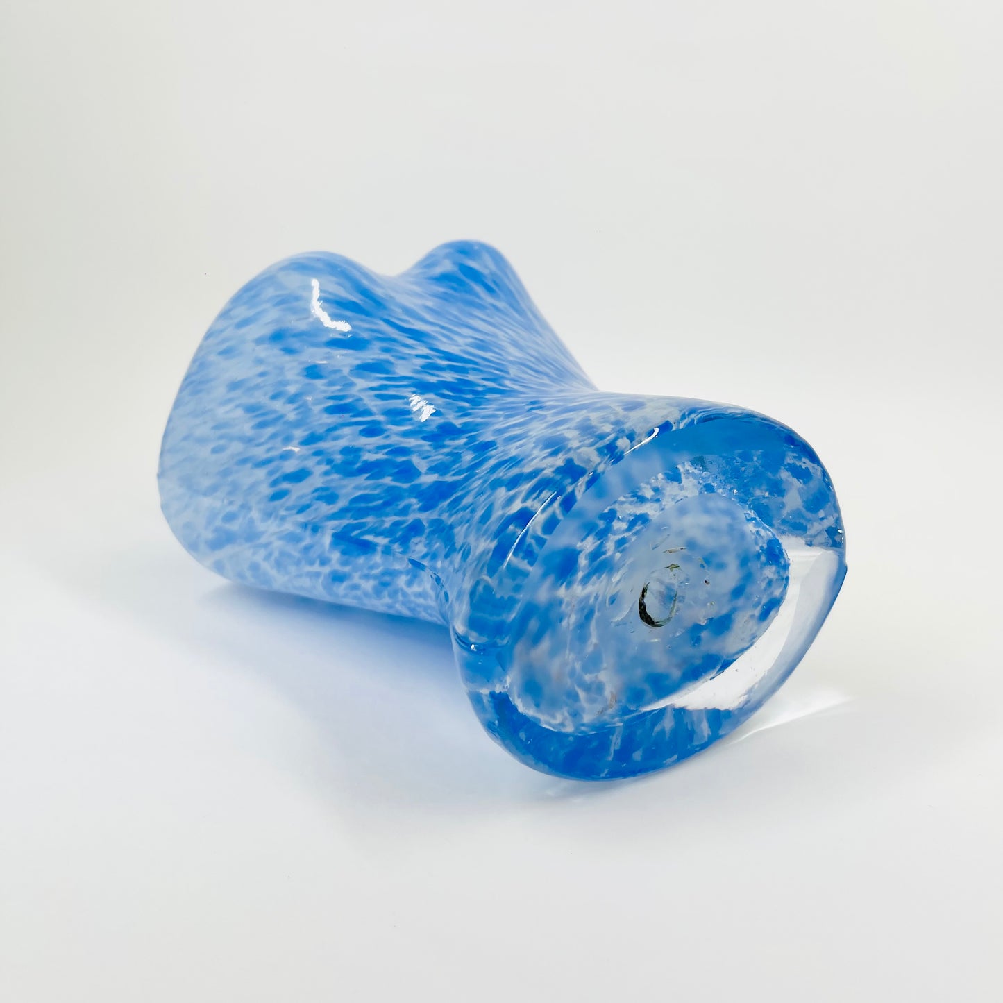 1980s MURANO BLUE SPATTER GLASS BUST VASE