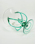 1980s MURANO TURQUOISE GLASS TWIST LEGS COMPORT