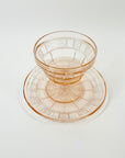 ANTIQUE DEPRESSION PINK PRESSED GLASS PLATE/BOWL/DINNER SERVICE