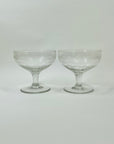 ANTIQUE ETCHED WAVES GLASS COUPE