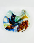 1950s MULTI COLOURS CASED MURANO SWIRLS GLASS SHELL BOWL
