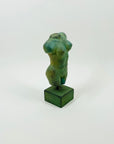 1950s MINI PAINTED CLAY NUDE SCULPTURE ON A STAND