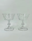1950s CUT CAMEO CRYSTAL COUPE GLASSES