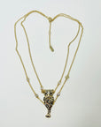 Y2K ROBERTO CAVALLI BLACK ENAMEL PANTHER NECKLACE