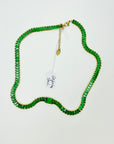 ART DECO STYLE GP COSTUME GREEN DIAMONTE TENNIS NECKLACE