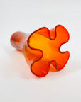 MIDCENTURY SIGNED FINNISH GLASS HANDKERCHIEF POIMU VASE BY INKERI TOIKKA FOR NUUTAJARVI NOTSJO