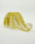 1940s BAROVIER GOLD SOMEMRSO GLASS BOWL WITH SCROLL HANDLES