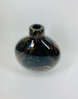 80s BLACK PURPLE ART GLASS VASE