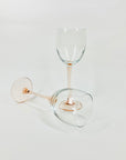 1960s PINK STEM WINE GLASSES