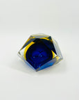 1950s FACETED MURANO COBALT BLUE GOLD GEODE BOWL
