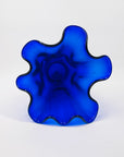 1960s MURANO COBALT BLUE FAZZOLETTO HANDKERCHIEF GLASS VASE