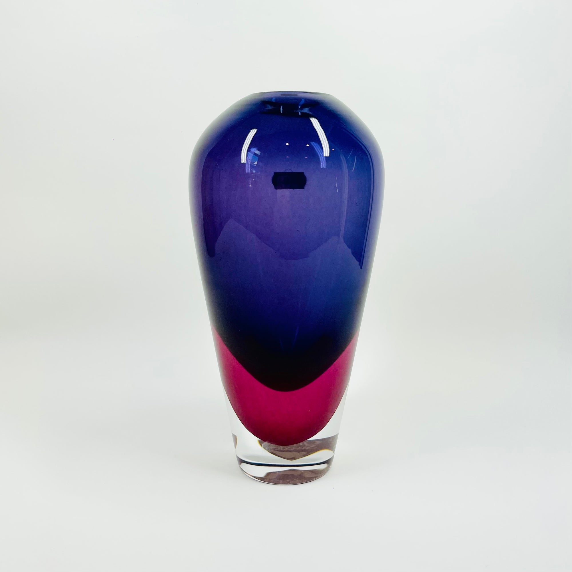 1990s HAZE PURPLE PINK SOMMERSO GLASS VASE BY ERICA LAGERBIELKE FOR KOSTA BODA