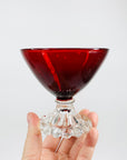 1950s ANCHOR HOCKING BERWICK BUBBLE FOOT RUBY GLASSES