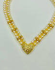 1950s GERMAN COSTUME DOUBLE STRANDS PEARL NECKLACE WITH HEART PENDANT