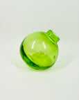 1980s HAND MADE GREEN GLASS POSY SLANT VASE