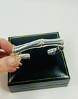SIGNED 1990s TOM FORD GUCCI STERLING SILVER BAMBOO CUFF